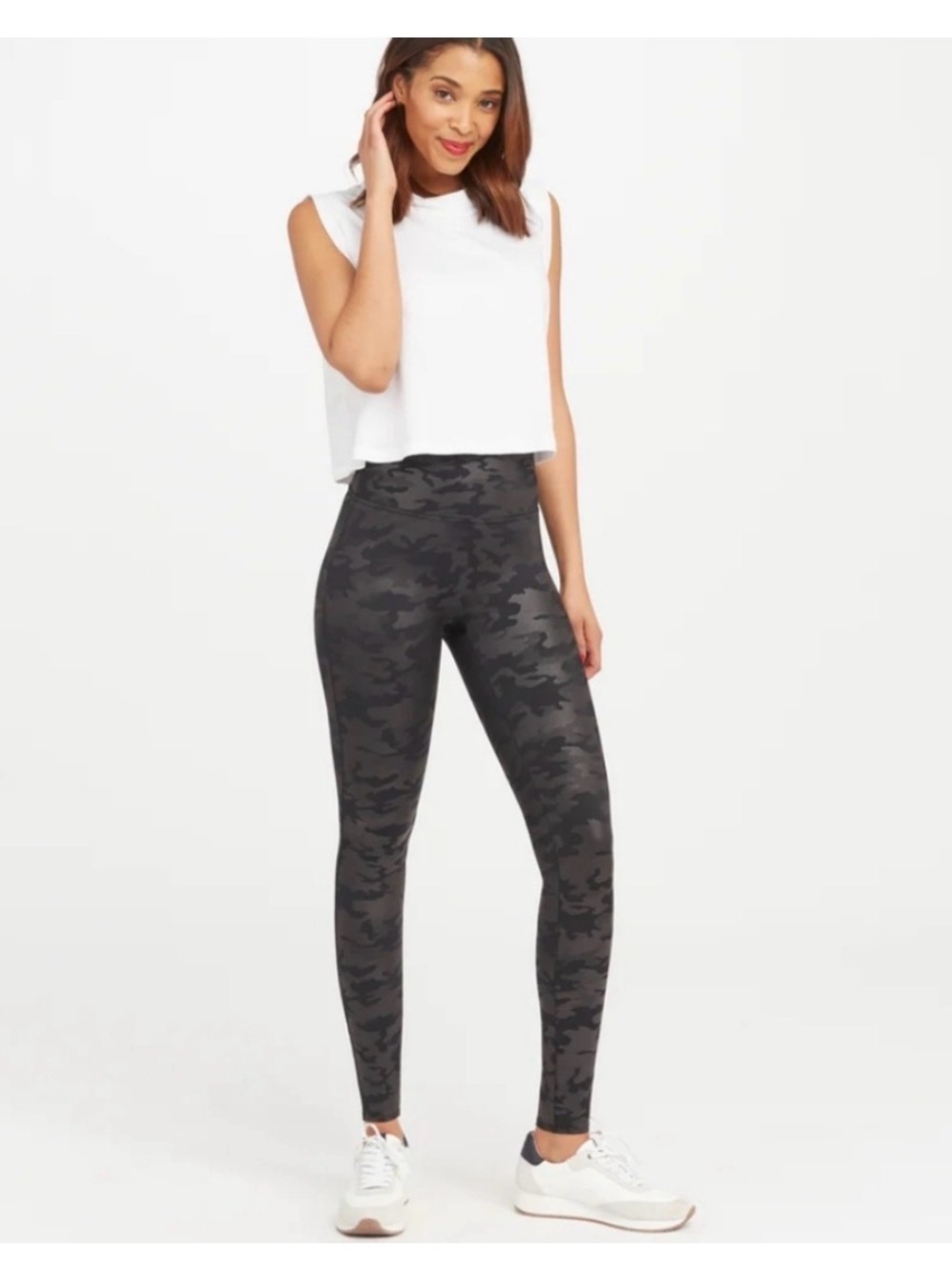 SPANX Black Gray Camo High-Rise Leggings XS